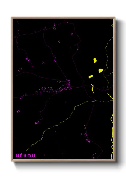 Une affiche de carte sur Néhou