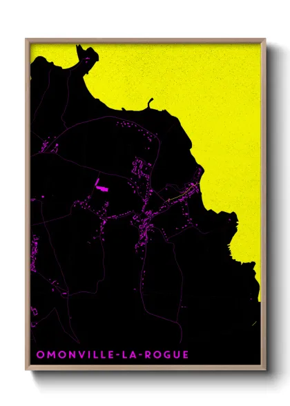 Une affiche de carte sur Omonville-la-Rogue