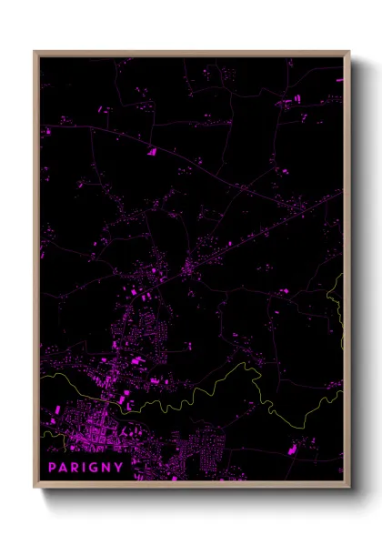 Une affiche de carte sur Parigny