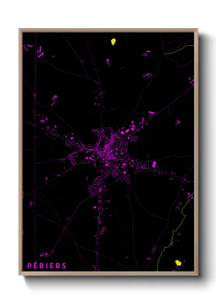 Une affiche de carte sur Périers