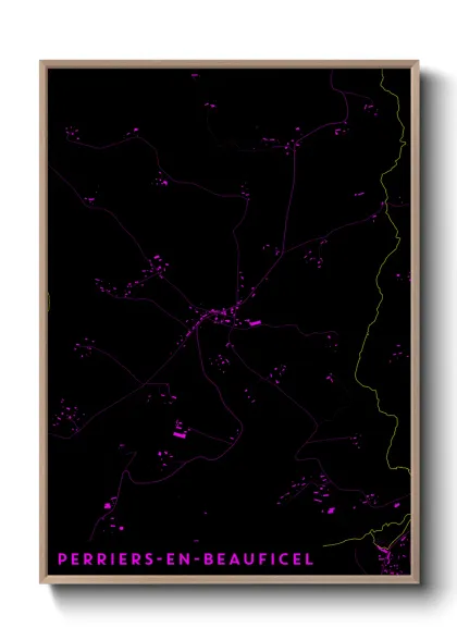 Une affiche de carte sur Perriers-en-Beauficel