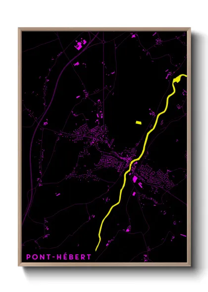 Une affiche de carte sur Pont-Hébert