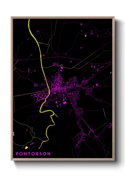 Une affiche de carte sur Pontorson