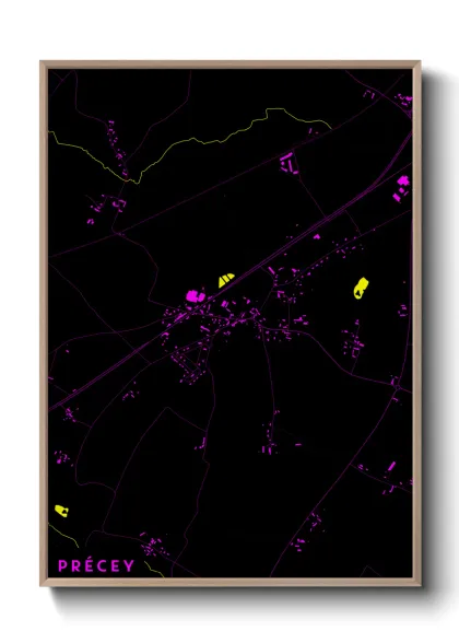 Une affiche de carte sur Précey