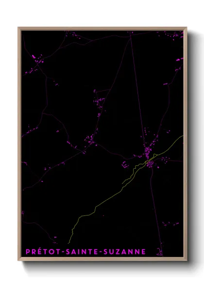 Une affiche de carte sur Prétot-Sainte-Suzanne