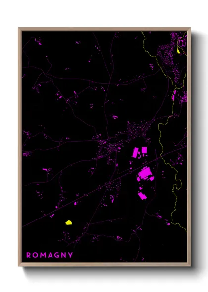 Une affiche de carte sur Romagny