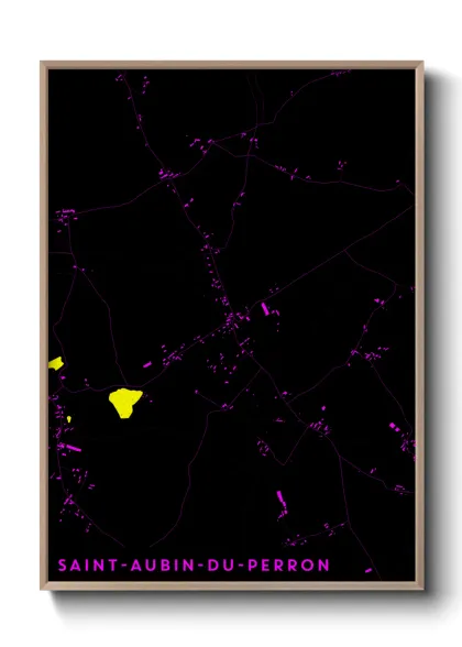 Une affiche de carte sur Saint-Aubin-du-Perron