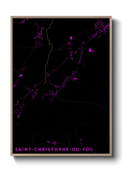 Une affiche de carte sur Saint-Christophe-du-Foc