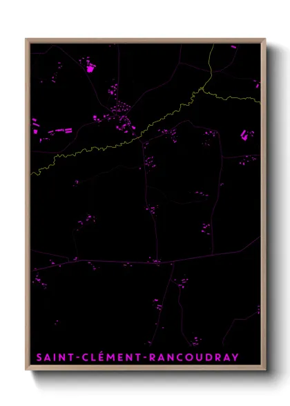 Une affiche de carte sur Saint-Clément-Rancoudray