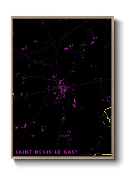 Une affiche de carte sur Saint-Denis-le-Gast