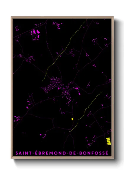 Une affiche de carte sur Saint-Ébremond-de-Bonfossé
