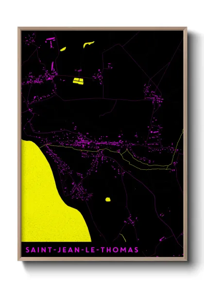 Une affiche de carte sur Saint-Jean-le-Thomas
