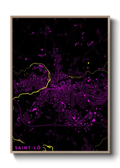 Une affiche de carte sur Saint-Lô