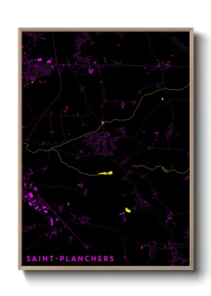 Une affiche de carte sur Saint-Planchers