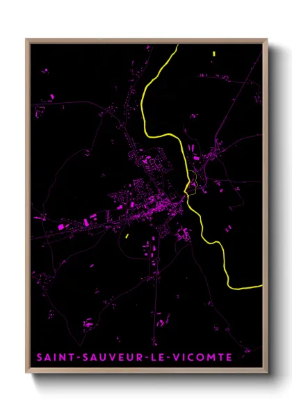 Une affiche de carte sur Saint-Sauveur-le-Vicomte