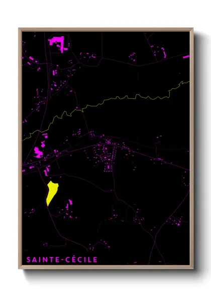 Une affiche de carte sur Sainte-Cécile