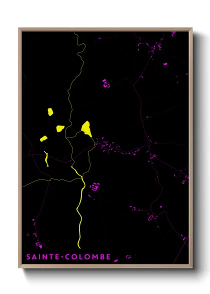 Une affiche de carte sur Sainte-Colombe