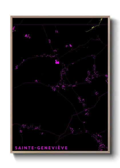 Une affiche de carte sur Sainte-Geneviève