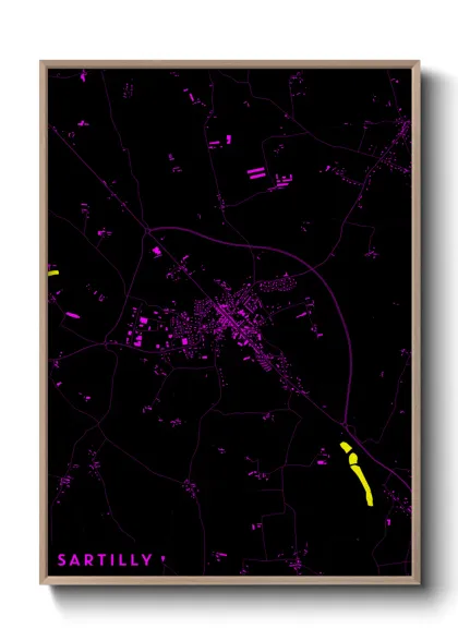 Une affiche de carte sur Sartilly