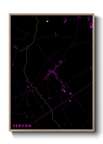 Une affiche de carte sur Servon