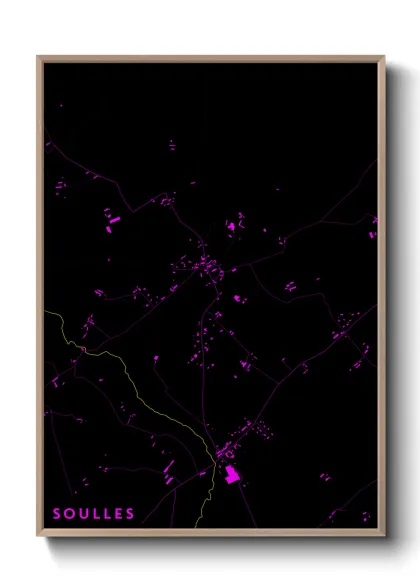 Une affiche de carte sur Soulles