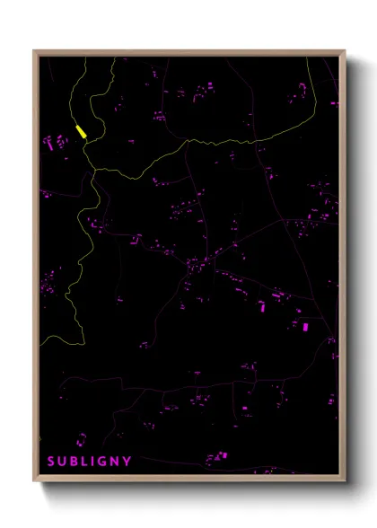 Une affiche de carte sur Subligny