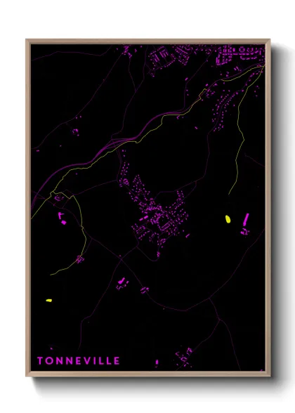 Une affiche de carte sur Tonneville