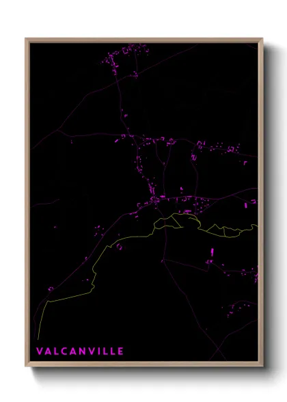 Une affiche de carte sur Valcanville