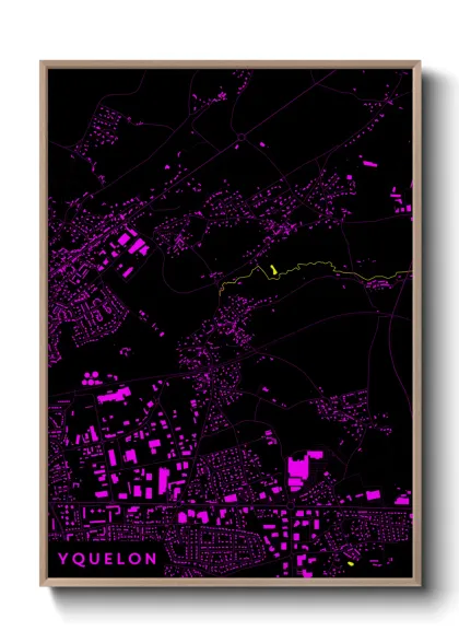 Une affiche de carte sur Yquelon