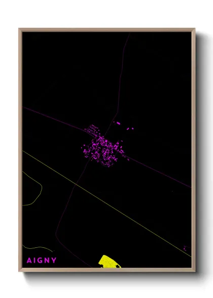 Une affiche de carte sur Aigny