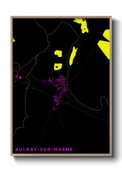 Une affiche de carte sur Aulnay-sur-Marne