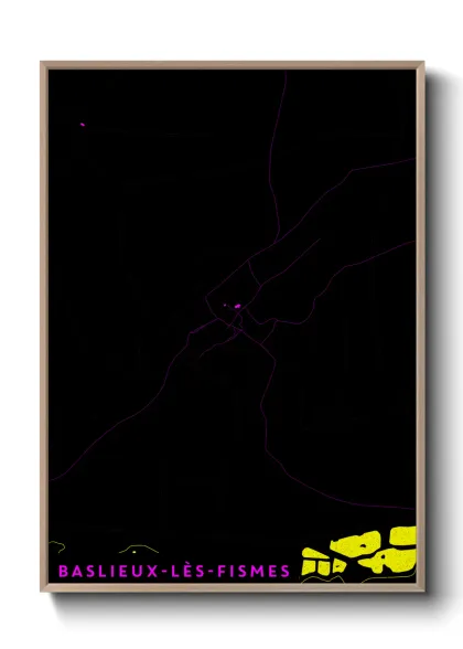 Une affiche de carte sur Baslieux-lès-Fismes