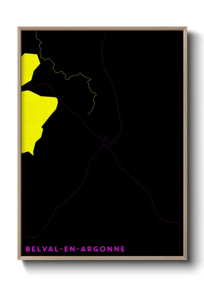 Une affiche de carte sur Belval-en-Argonne