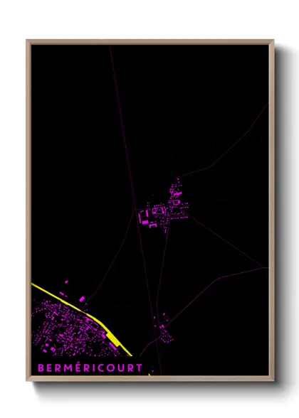 Une affiche de carte sur Berméricourt