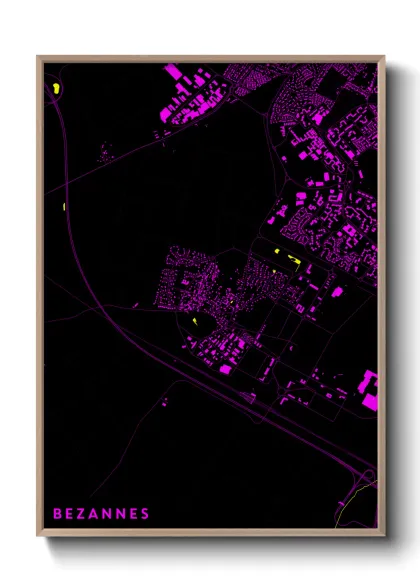 Une affiche de carte sur Bezannes