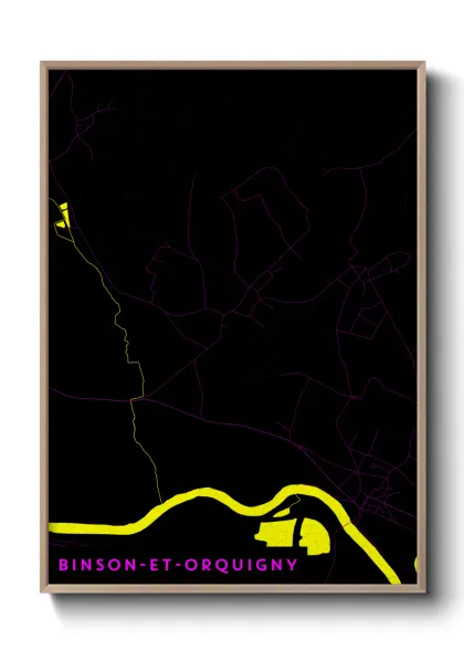 Une affiche de carte sur Binson-et-Orquigny