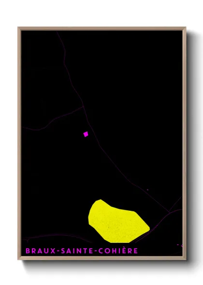 Une affiche de carte sur Braux-Sainte-Cohière