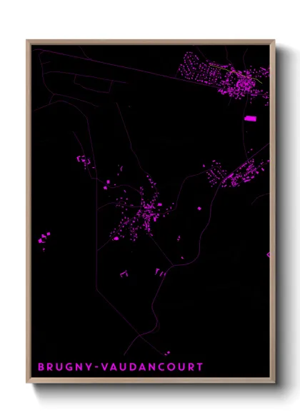 Une affiche de carte sur Brugny-Vaudancourt