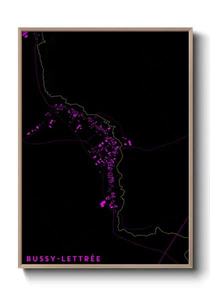 Une affiche de carte sur Bussy-Lettrée