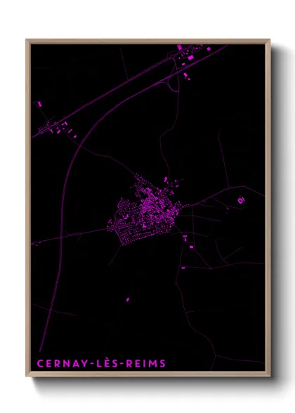 Une affiche de carte sur Cernay-lès-Reims