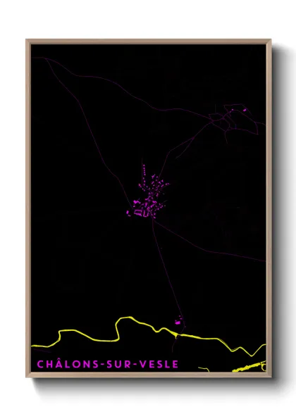 Une affiche de carte sur Châlons-sur-Vesle