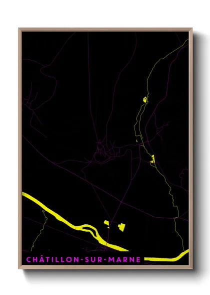 Une affiche de carte sur Châtillon-sur-Marne