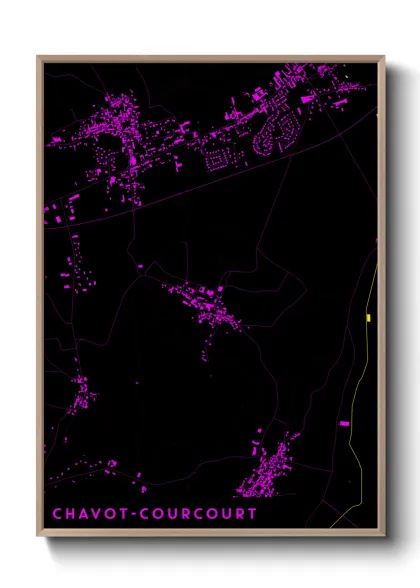 Une affiche de carte sur Chavot-Courcourt