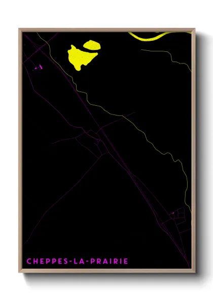 Une affiche de carte sur Cheppes-la-Prairie