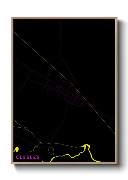 Une affiche de carte sur Clesles