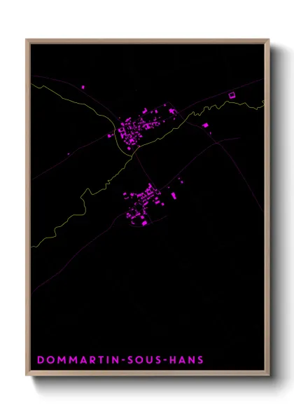 Une affiche de carte sur Dommartin-sous-Hans