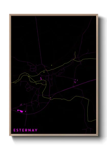 Une affiche de carte sur Esternay