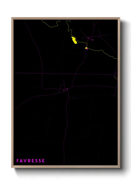 Une affiche de carte sur Favresse