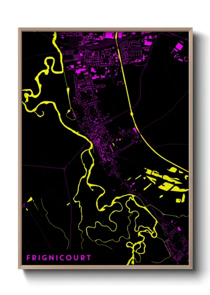 Une affiche de carte sur Frignicourt