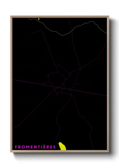 Une affiche de carte sur Fromentières